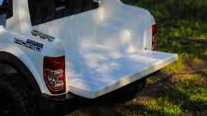 Masinuta electrica Ford Ranger POLICE 90W cu Scaun TAPITAT #Alb [3]