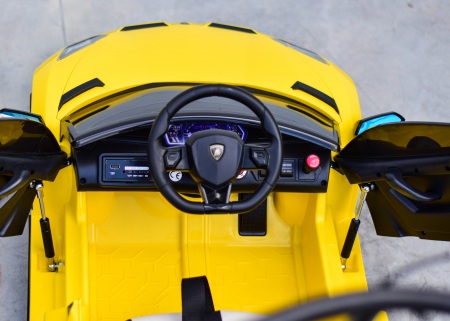 Masinuta electrica Lamborghini SVJ cu hoverboard, Galben [9]