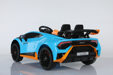 Masinuta electrica cu functie drift Lamborghini Huracan STO, putere 500W, 24V, echipare Premium, albastra [19]