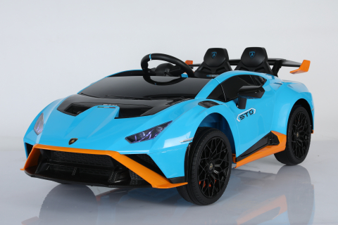 Masinuta electrica cu functie drift Lamborghini Huracan STO, putere 500W, 24V, echipare Premium, albastra [22]