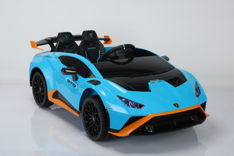 Masinuta electrica cu functie drift Lamborghini Huracan STO, putere 500W, 24V, echipare Premium, albastra [21]