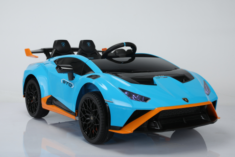 Masinuta electrica cu functie drift Lamborghini Huracan STO, putere 500W, 24V, echipare Premium, albastra [20]