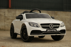 Masinuta electrica Mercedes C63 12V STANDARD #Alb [3]