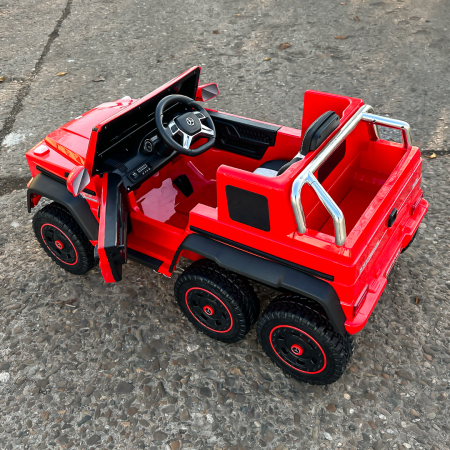 Masinuta electrica Mercedes G63 6x6 210W 12V 10Ah Premium, culoare rosie [13]