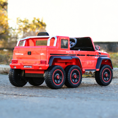 Masinuta electrica Mercedes G63 6x6 210W 12V 10Ah Premium, culoare rosie [8]