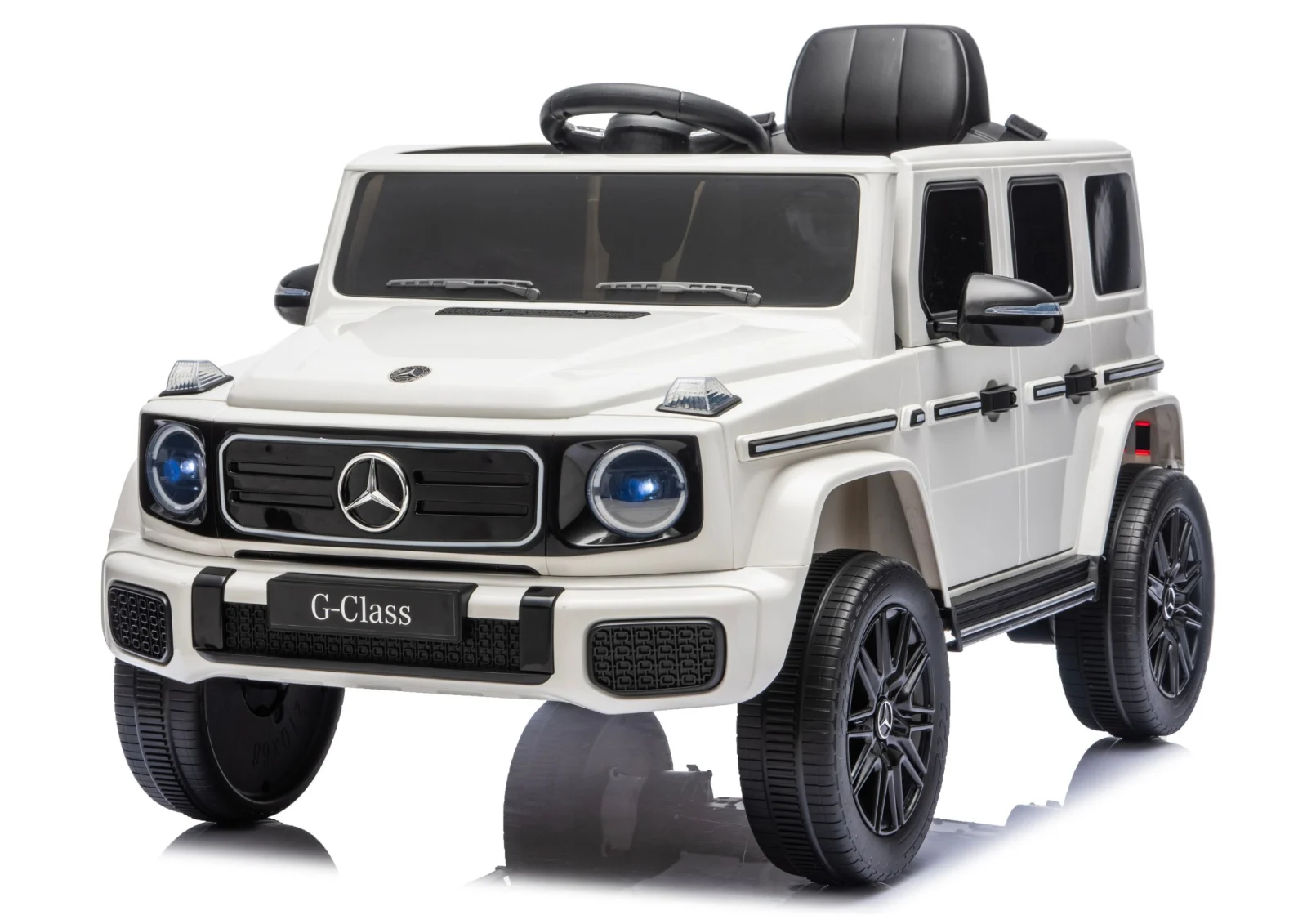 Masinute electrice - Masinuta electrica pentru copii 2-5 ani Mercedes G580 4x4, 140W 12V 7Ah, premium, culoare alba