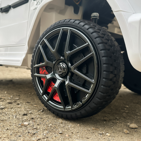 Masinuta electrica pentru copii Mercedes G63 AMG, 70W 12V, scaun tapitat, roti moi EVA, premium, alba [13]