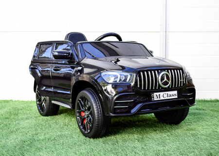 Masinuta electrica Mercedes M-class 4x4 140W 12V, scaun tapitat, culoare Negru [2]