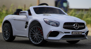 Masinuta electrica Mercedes SL65 AMG CU SCAUN TAPITAT #Alb [2]