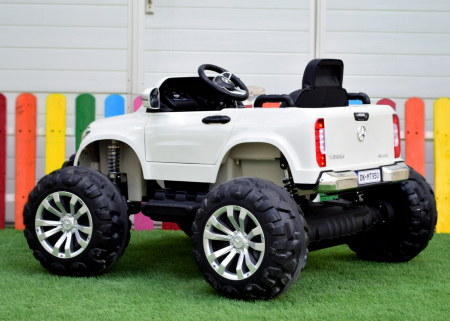 Mercedes X-Class Monster Truck, 4x4, scaun tapitat, roti moi, alb [10]