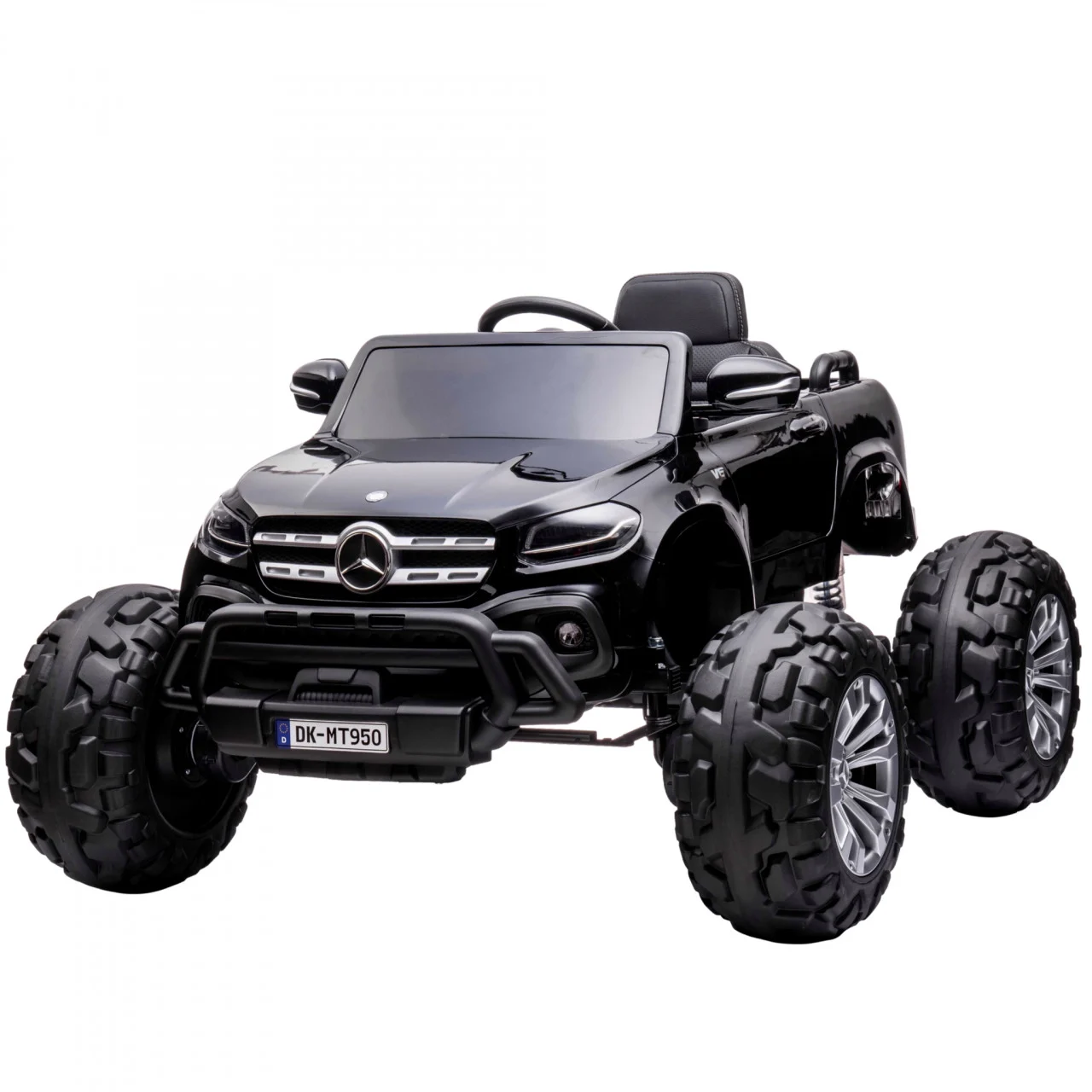 Masinute electrice - Mercedes X-Class Monster Truck, 4x4, scaun tapitat, roti moi, neagra