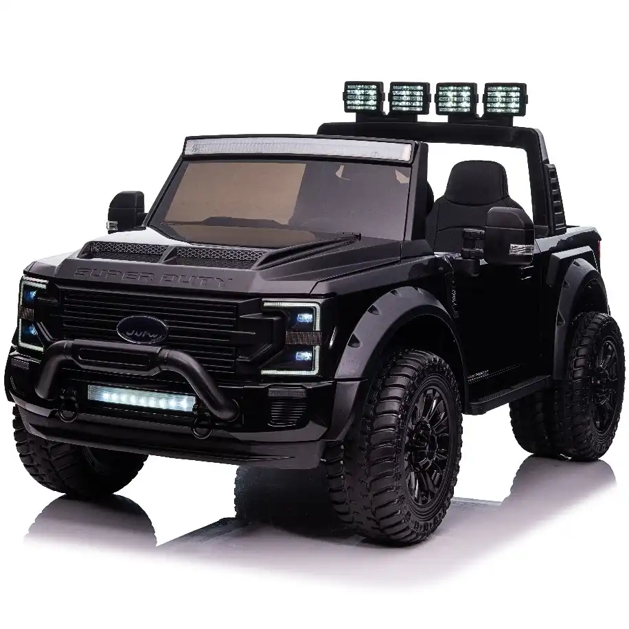 Masinute electrice - Masinuta electrica pentru 2 copii Ford Super Duty F450 200W 12V standard, culoare neagra