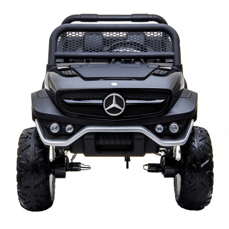 Masinute electrice - Masinuta electrica pentru 2 copii Mercedes UNIMOG 4x4 140W PREMIUM culoare Neagra