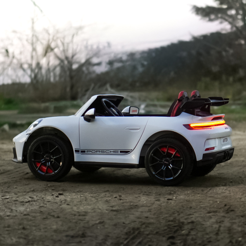 Masinuta electrica pentru 2 copii, Porsche 911 GT3 320W 24V 14Ah premium, culoare alba [5]