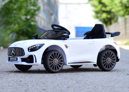 Masinuta electrica pentru copii 2-4 ani Mercedes-Benz AMG GT-R, 50W, 12V culoare alba [5]