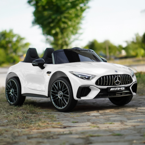 Masinuta electrica pentru copii 2-7 ani Mercedes SL63, 160W, 12V 10Ah, PREMIUM, culoare alba [2]