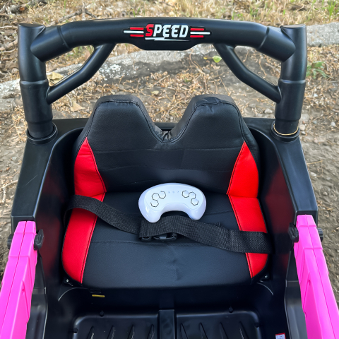 Masinuta electrica pentru copii, 4x4, Kinderauto CAPE-X, 100W, 12V, telecomanda, scaun tapitat, roz [9]