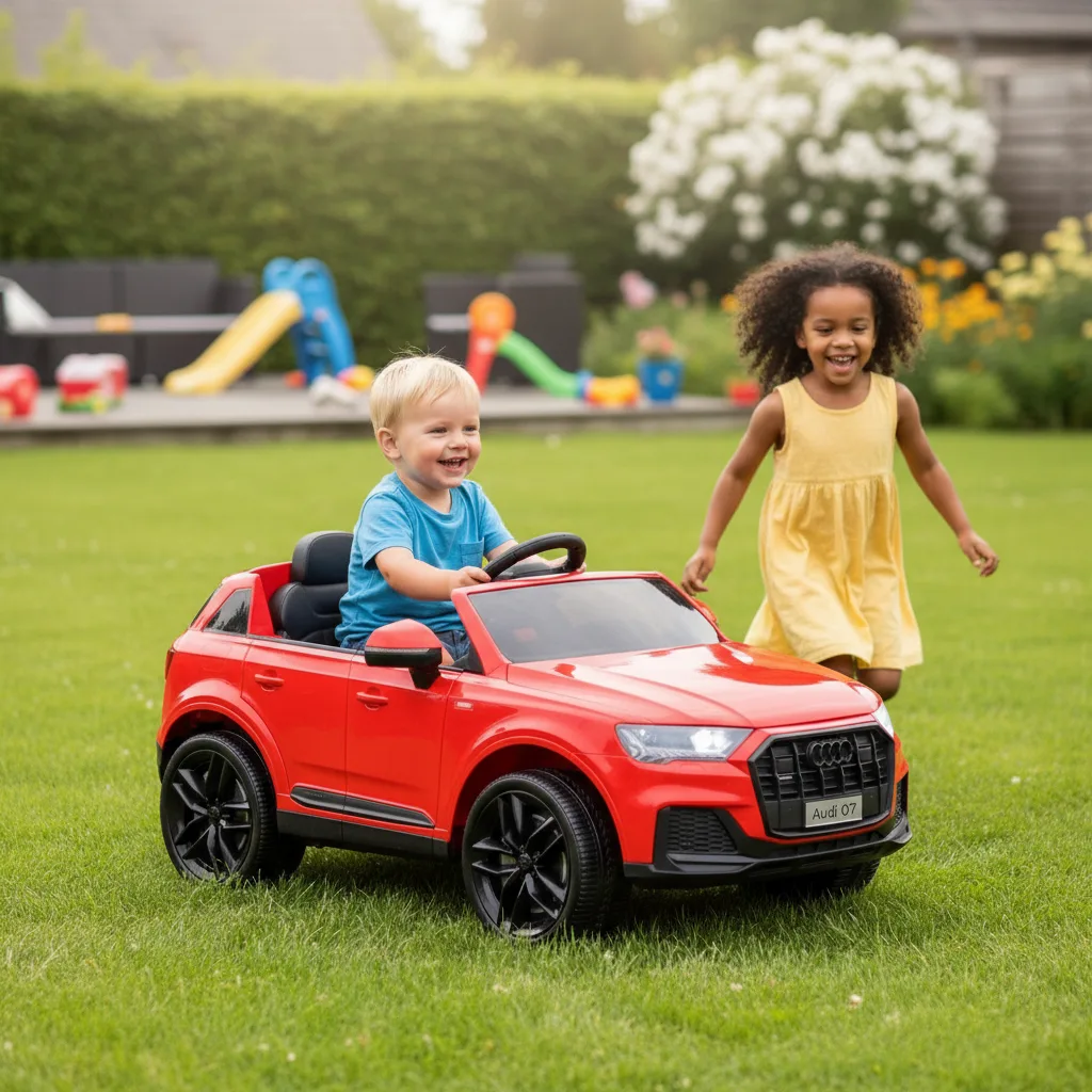 Masinuta electrica pentru copii 2-6 ani, Audi Q7, 90W, 12V 10Ah, echipare standard, culoare rosie [1]