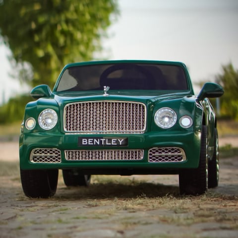 Masinuta electrica pentru copii Bentley Mulsanne 90W cu roti moi si scaun tapitat, verde [2]