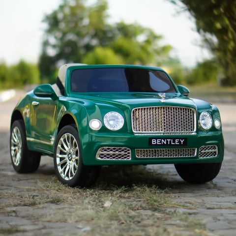 Masinuta electrica pentru copii Bentley Mulsanne 90W cu roti moi si scaun tapitat, verde [1]