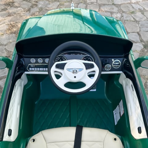 Masinuta electrica pentru copii Bentley Mulsanne 90W cu roti moi si scaun tapitat, verde [18]