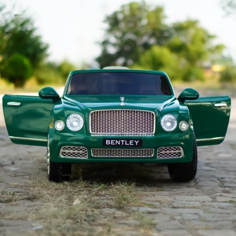 Masinuta electrica pentru copii Bentley Mulsanne 90W cu roti moi si scaun tapitat, verde [15]