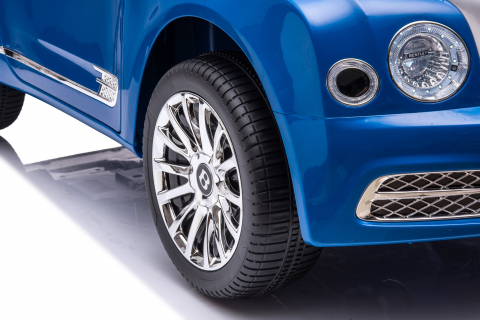 Masinuta electrica pentru copii Bentley Mulsanne 90W cu roti moi si scaun tapitat, albastru [18]