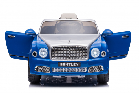 Masinuta electrica pentru copii Bentley Mulsanne 90W cu roti moi si scaun tapitat, albastru [7]