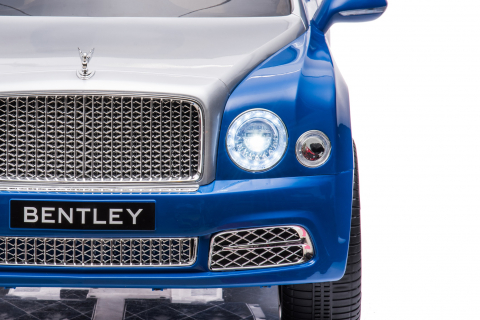 Masinuta electrica pentru copii Bentley Mulsanne 90W cu roti moi si scaun tapitat, albastru [31]