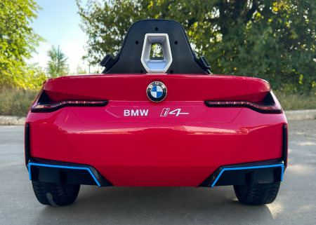 Masinuta electrica pentru copii, Bmw I4 70W 12V premium, scaun tapitat, roti EVA, bluetooth, culoare Rosu [8]