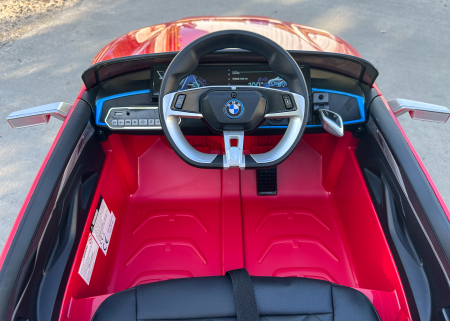 Masinuta electrica pentru copii, Bmw I4 70W 12V premium, scaun tapitat, roti EVA, bluetooth, culoare Rosu [11]