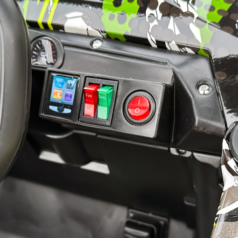 Masinuta electrica pentru copii, Kinderauto CAPE-X 4x4 100W, 12V, scaun tapitat, grafiti Green [13]