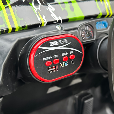 Masinuta electrica pentru copii, Kinderauto CAPE-X 4x4 100W, 12V, scaun tapitat, grafiti Green [14]