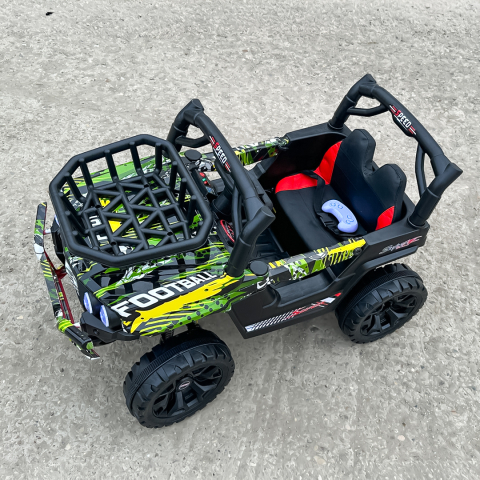 Masinuta electrica pentru copii, Kinderauto CAPE-X 4x4 100W, 12V, scaun tapitat, grafiti Green [10]