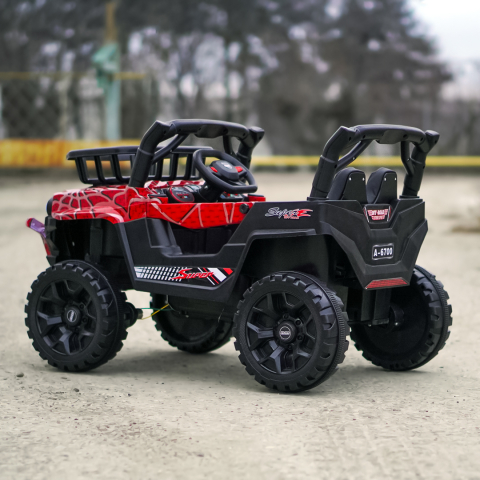 Masinuta electrica pentru copii, Kinderauto CAPE-X 4x4 100W, 12V, scaun tapitat, RED spider [6]