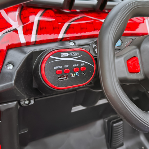 Masinuta electrica pentru copii, Kinderauto CAPE-X 4x4 100W, 12V, scaun tapitat, RED spider [16]