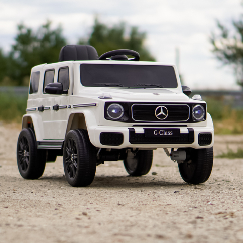 Masinuta electrica pentru copii Mercedes G580 4x4, 140W 12V 7Ah, premium, culoare alba [2]