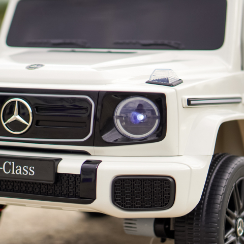 Masinuta electrica pentru copii Mercedes G580 4x4, 140W 12V 7Ah, premium, culoare alba [10]