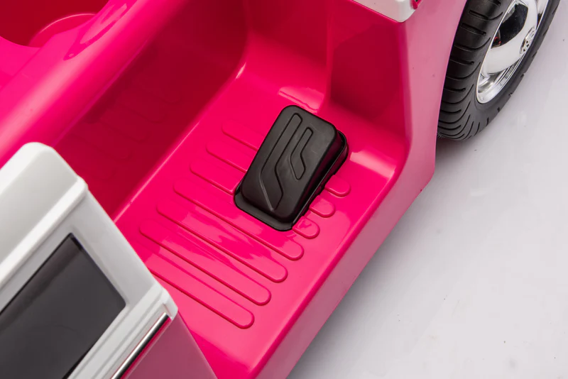 Masinuta electrica pentru copii, VW Samba Bus 70W, baterie 12V 7Ah, roti moi, scaun tapitat, culoare roz [7]