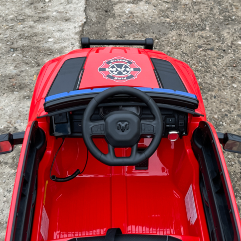 Masinuta electrica pentru mici pompieri DODGE RAM 1500 RHO 140W 12V 10Ah, RED [13]