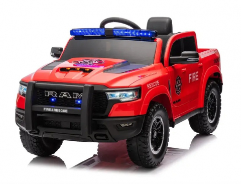 Masinute electrice - Masinuta electrica pentru mici pompieri DODGE RAM 1500 RHO 140W 12V 10Ah, RED