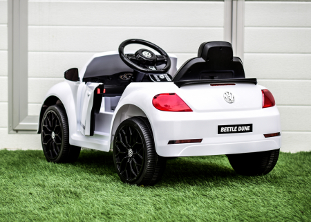 Masinuta electrica VW Beetle Dune 35W 6V, functie de leganat, bluetooth culoare Alba [5]