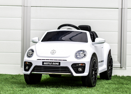 Masinuta electrica VW Beetle Dune 35W 6V, functie de leganat, bluetooth culoare Alba [7]
