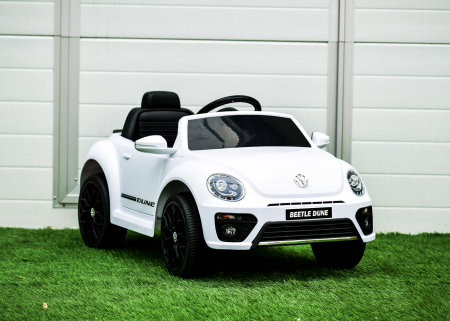 Masinuta electrica VW Beetle Dune 35W 6V, functie de leganat, bluetooth culoare Alba [1]