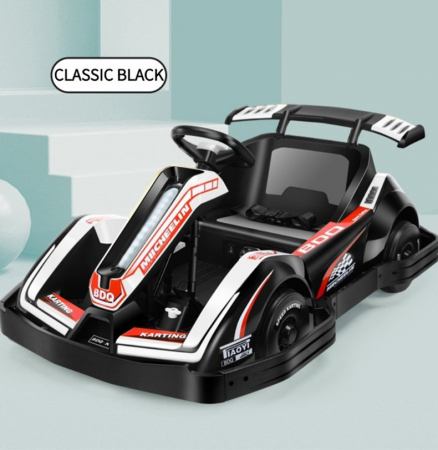 Masinuta-Kart electric pentru copii 3-11 ani, Racing 90W 12V 7Ah, telecomanda, Alb [3]