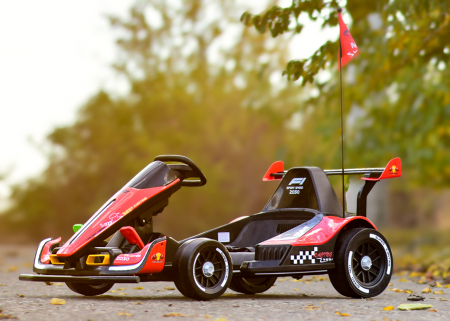 Kart electric pentru copii 3-11 ani, Racing F1 500W, 24V, telecomanda, bluetooth, functie drift, rosu [1]