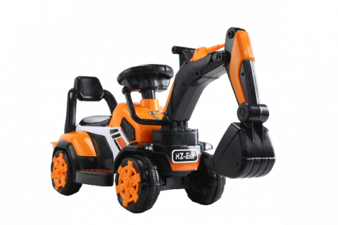 Masinute electrice - Mini excavator pentru copii 1-3 ani, Kinderauto BJXZ216 cu incarcator manual, standard, culoare portocalie