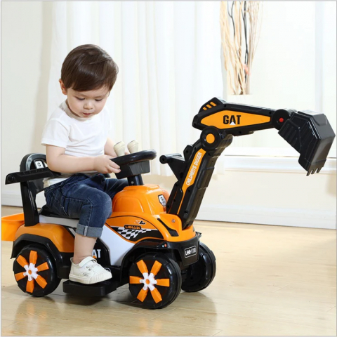 Mini excavator electric Kinderauto BJXZ219 35W 6V,cu incarcator electric, galben [2]