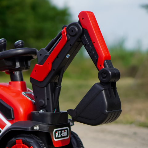 Mini excavator electric Kinderauto BJXZ219B 35W 6V,cu incarcator electric si remorca, rosu [11]