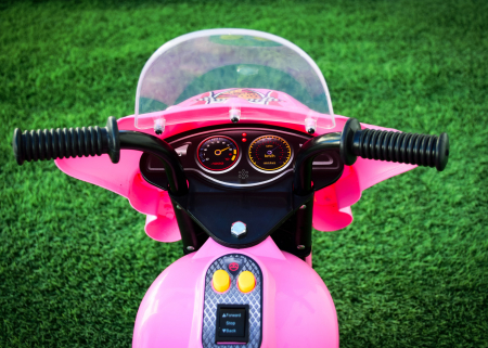 Mini motocicleta electrica pentru fetite cu 3 roti, Roz [8]